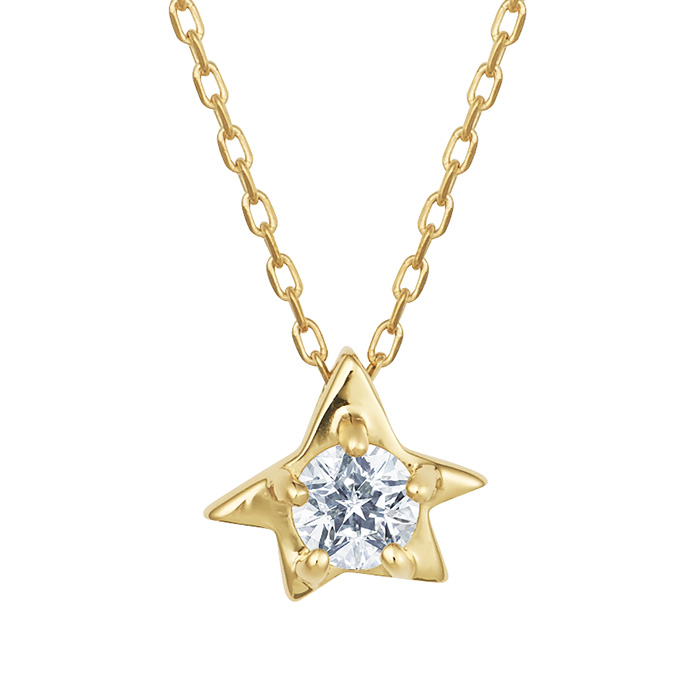 大変嬉しいですmm星の王子さま　クリスマスコレクション K18YG ダイヤモンドネックレス